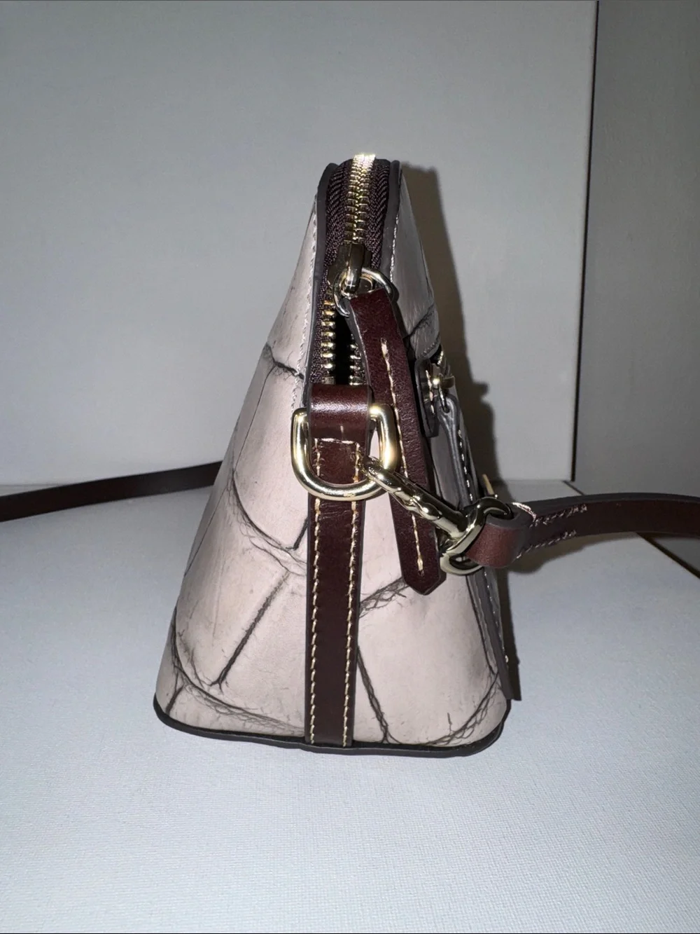 Dooney & Bourke Denison Domed Crossbody Bag Croc Embossed Leather